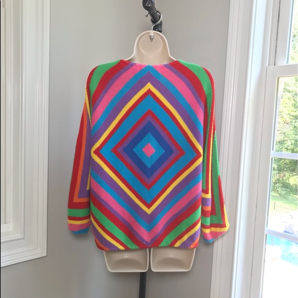 Michael Simon Retro Rainbow Cardigan - Large - Picture 2 of 7